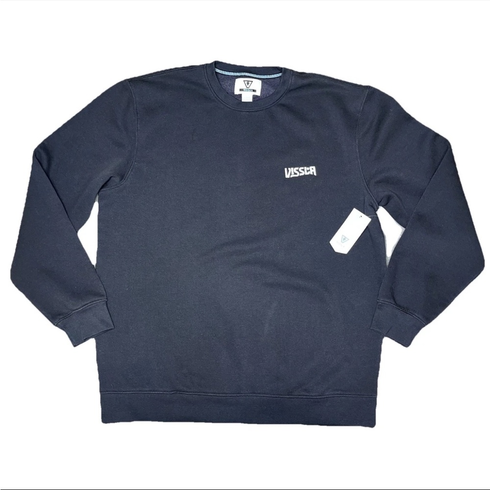 Vissla Black Mountain Wave Sweatshirt White Blue NWT Men’s XL Extra Large